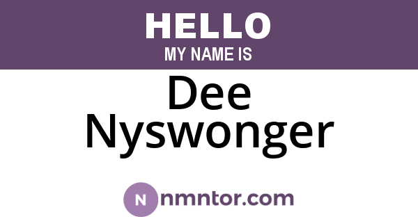 Dee Nyswonger
