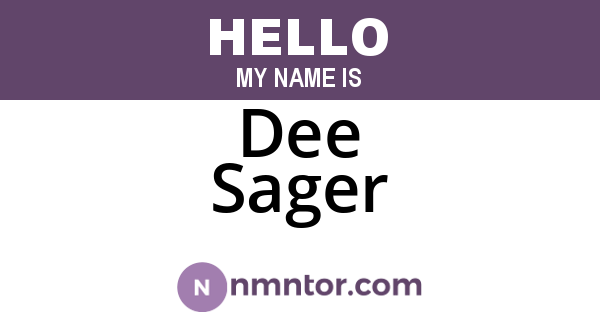 Dee Sager