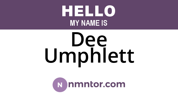 Dee Umphlett