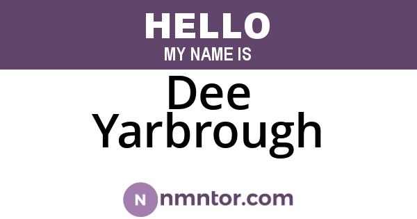 Dee Yarbrough