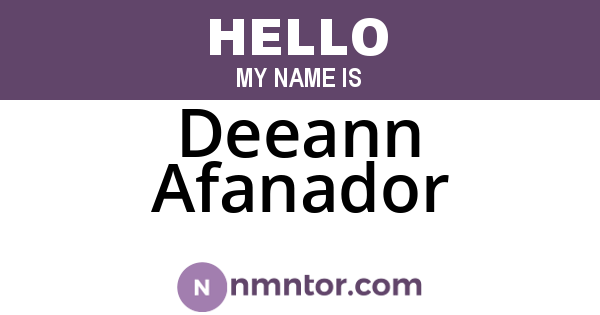 Deeann Afanador