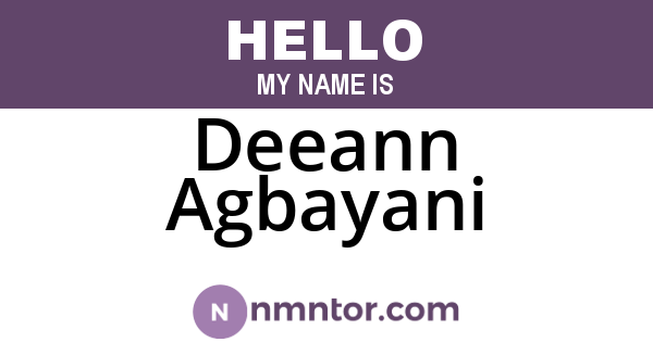 Deeann Agbayani