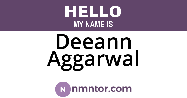 Deeann Aggarwal
