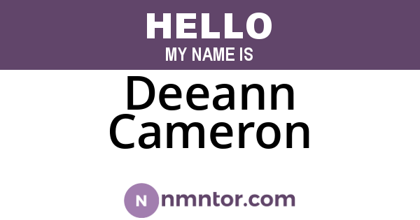 Deeann Cameron
