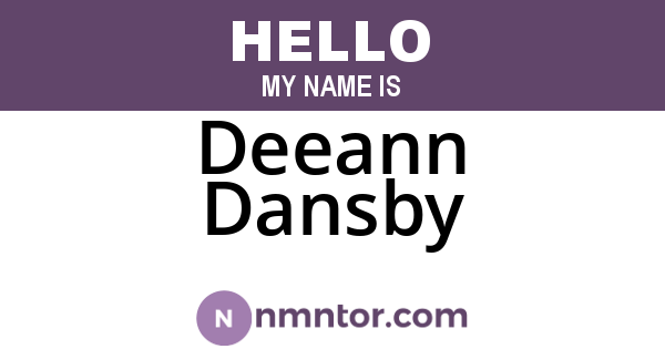 Deeann Dansby