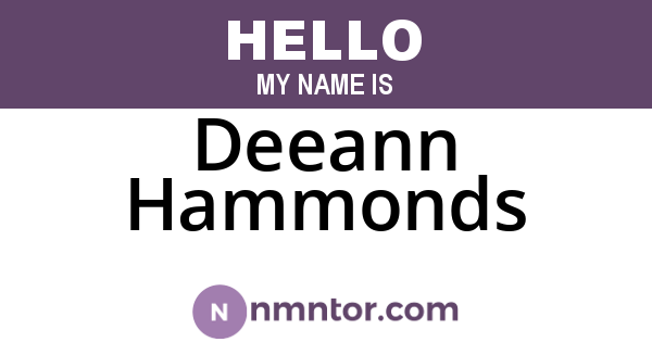 Deeann Hammonds