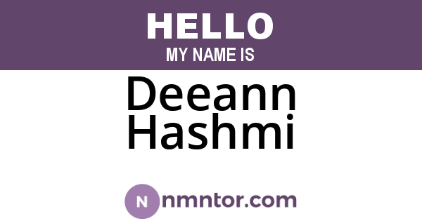 Deeann Hashmi