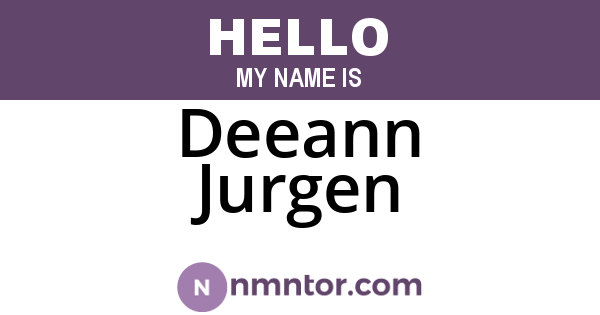 Deeann Jurgen
