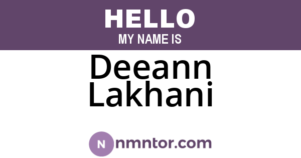 Deeann Lakhani