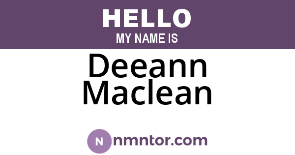 Deeann Maclean