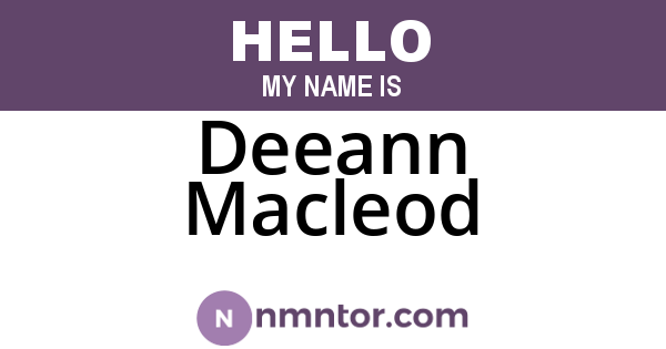 Deeann Macleod