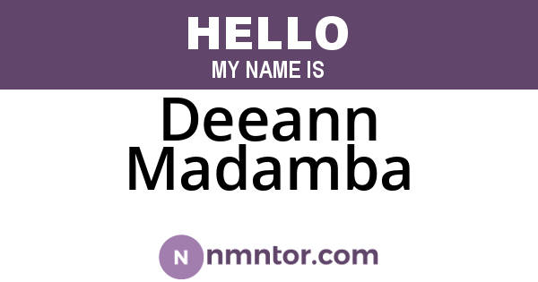 Deeann Madamba