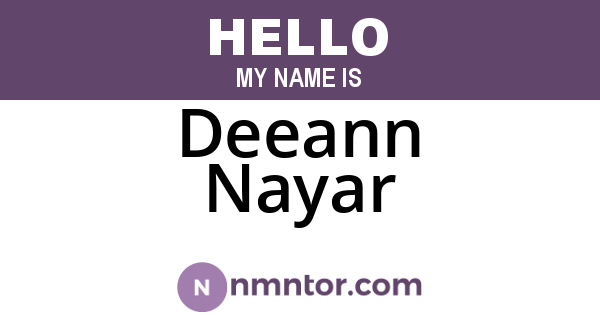 Deeann Nayar