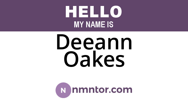 Deeann Oakes