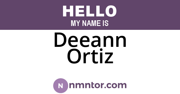 Deeann Ortiz
