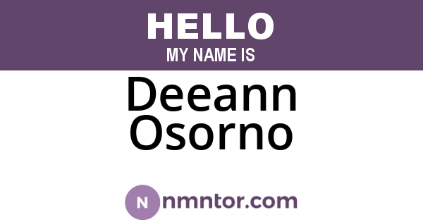 Deeann Osorno
