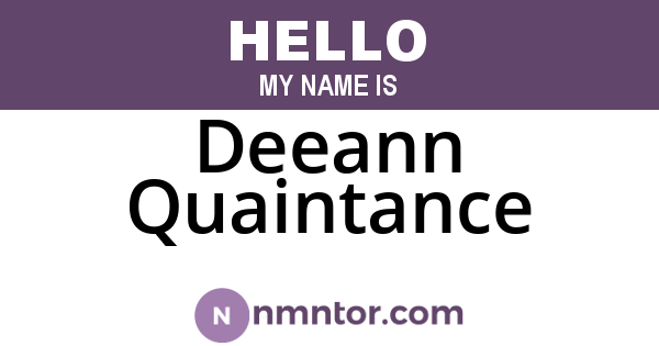 Deeann Quaintance