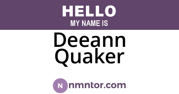 Deeann Quaker