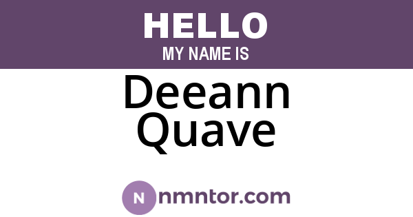 Deeann Quave