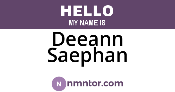 Deeann Saephan