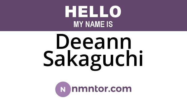 Deeann Sakaguchi