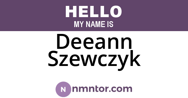 Deeann Szewczyk