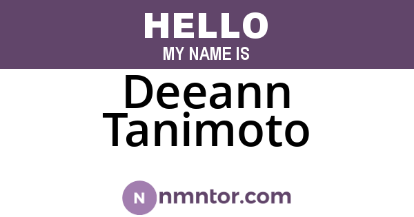Deeann Tanimoto