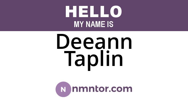 Deeann Taplin