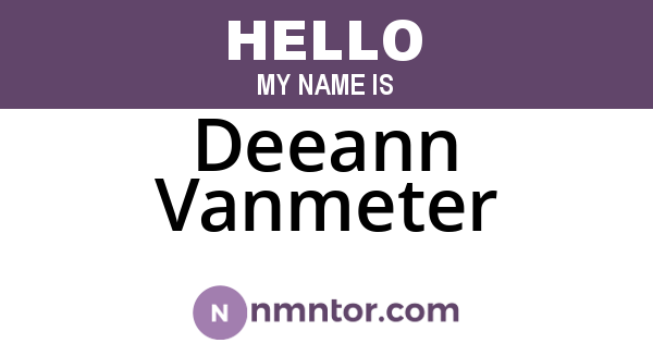 Deeann Vanmeter
