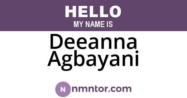 Deeanna Agbayani