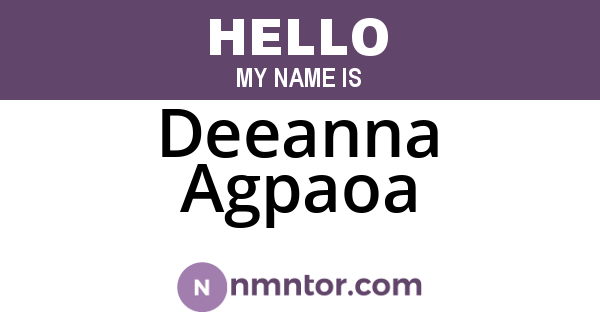Deeanna Agpaoa