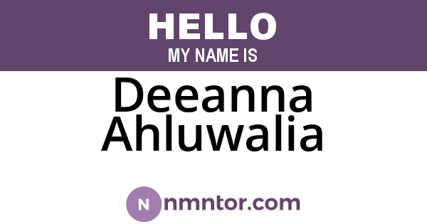 Deeanna Ahluwalia