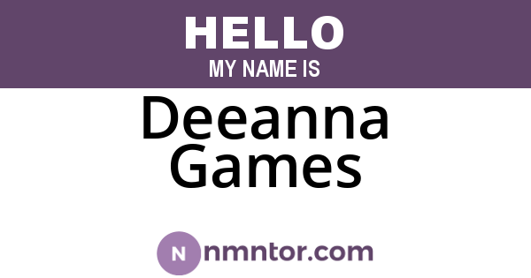 Deeanna Games