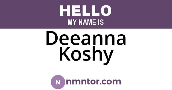 Deeanna Koshy