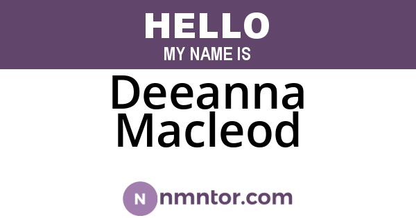 Deeanna Macleod