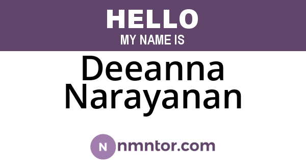 Deeanna Narayanan