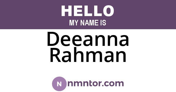 Deeanna Rahman