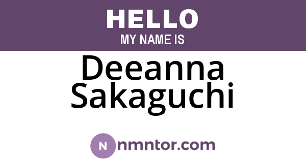 Deeanna Sakaguchi