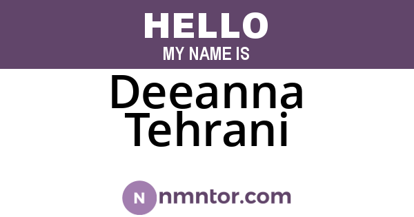 Deeanna Tehrani