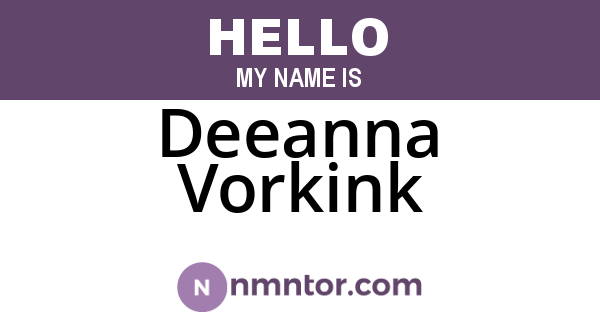 Deeanna Vorkink