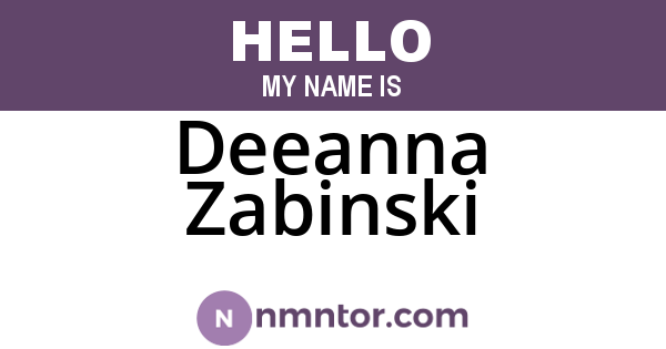 Deeanna Zabinski