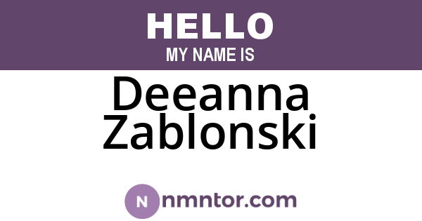 Deeanna Zablonski