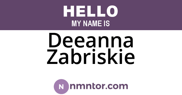 Deeanna Zabriskie