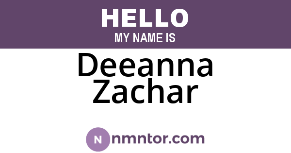 Deeanna Zachar