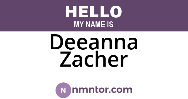 Deeanna Zacher