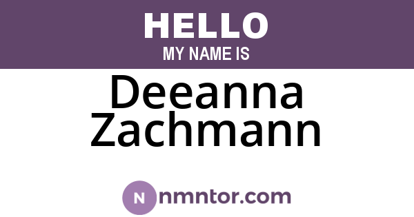 Deeanna Zachmann