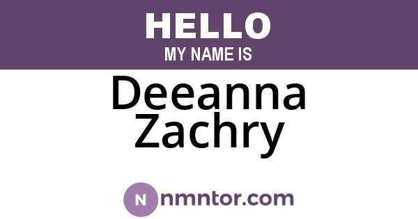 Deeanna Zachry