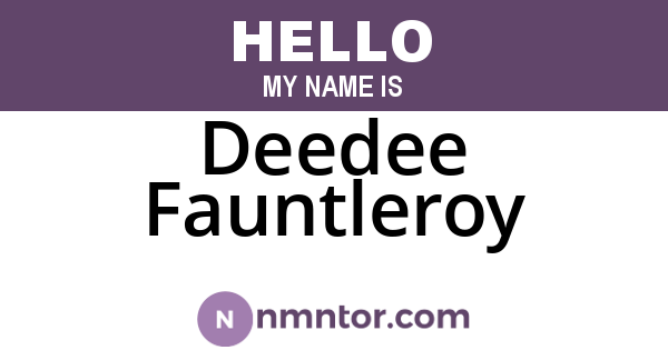 Deedee Fauntleroy