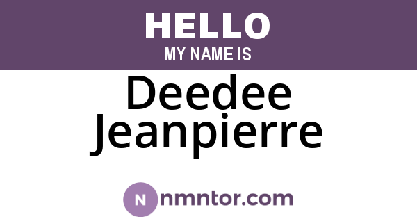 Deedee Jeanpierre