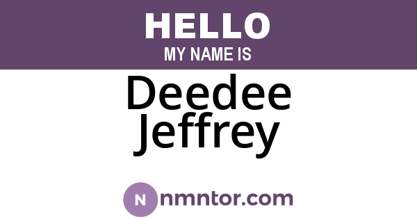 Deedee Jeffrey